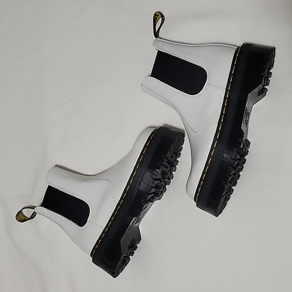 Dr. Martens White Platform Boots - Size 8